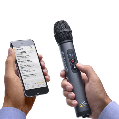 Yellowtec iXm recording microphone with Uplink iPhone App