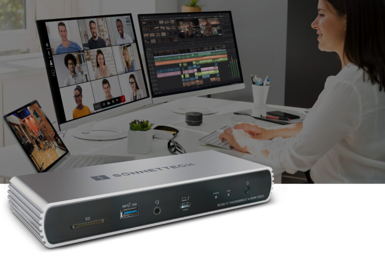 Echo 11 Thunderbolt 4 HDMI Dock angled to side front panel shown