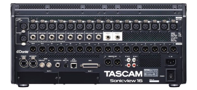 Tascam Sonicview 16 rear panel